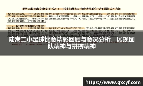 陆港二小足球比赛精彩回顾与赛况分析，展现团队精神与拼搏精神